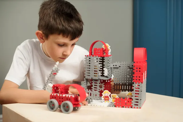 Marioinex Mini Waffle vahvelklotsid „Tuletõrjuja“, 185 osa – pilt 4