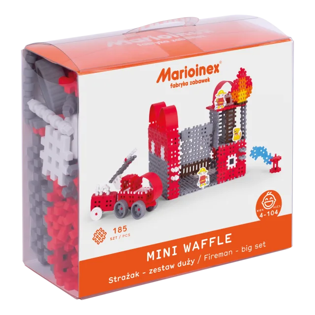Marioinex Mini Waffle vahvelklotsid „Tuletõrjuja“, 185 osa