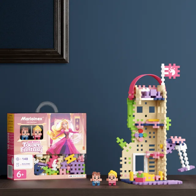 Marioinex Mini Waffle Princess „Fantaasiatorn“ vahvelklotsid, 148 osa – pilt 2