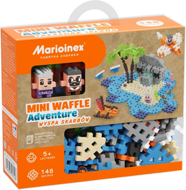 Marioinex Mini Waffle City „Seiklus Aarete Saarel“ vahvelklotsid, 148 osa – pilt 4