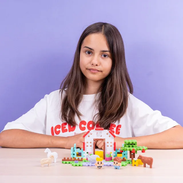 Marioinex Mini Waffle Farmer „Loomaarsti majake“ vahvelklotsid, 100 osa – pilt 6
