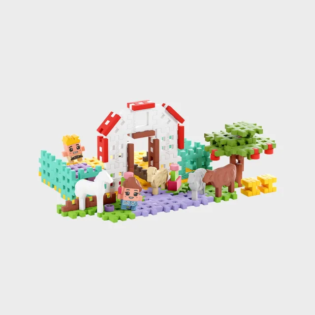 Marioinex Mini Waffle Farmer „Loomaarsti majake“ vahvelklotsid, 100 osa – pilt 3