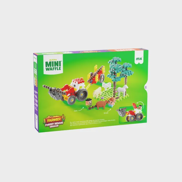 Marioinex Mini Waffle Farmer „Metsa päästemissioon“ vahvelklotsid, 100 osa