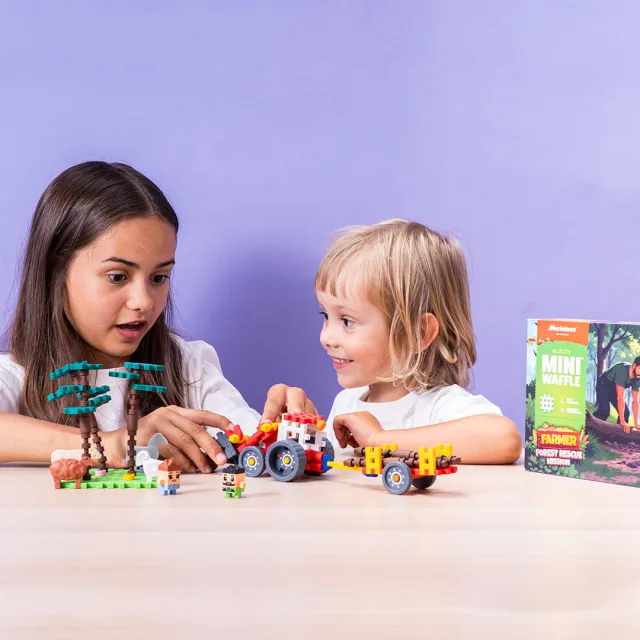 Marioinex Mini Waffle Farmer „Metsa päästemissioon“ vahvelklotsid, 100 osa – pilt 7