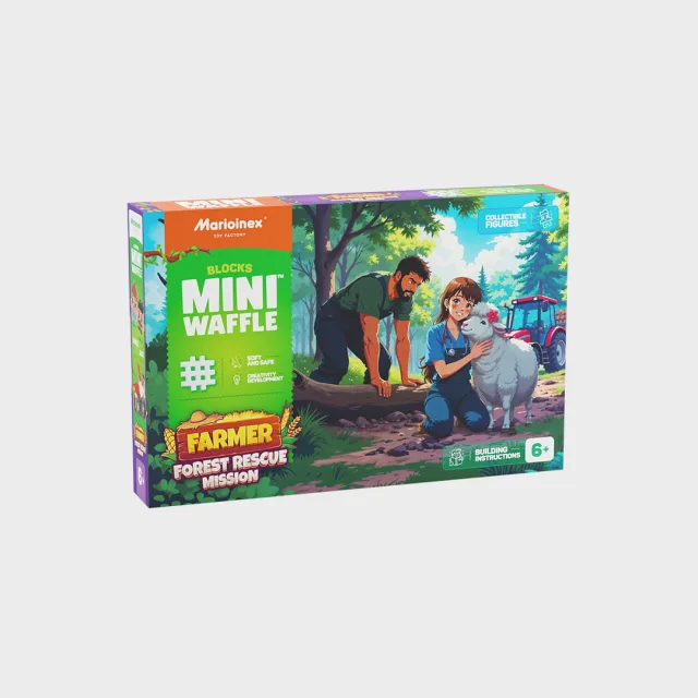 Marioinex Mini Waffle Farmer „Metsa päästemissioon“ vahvelklotsid, 100 osa – pilt 2