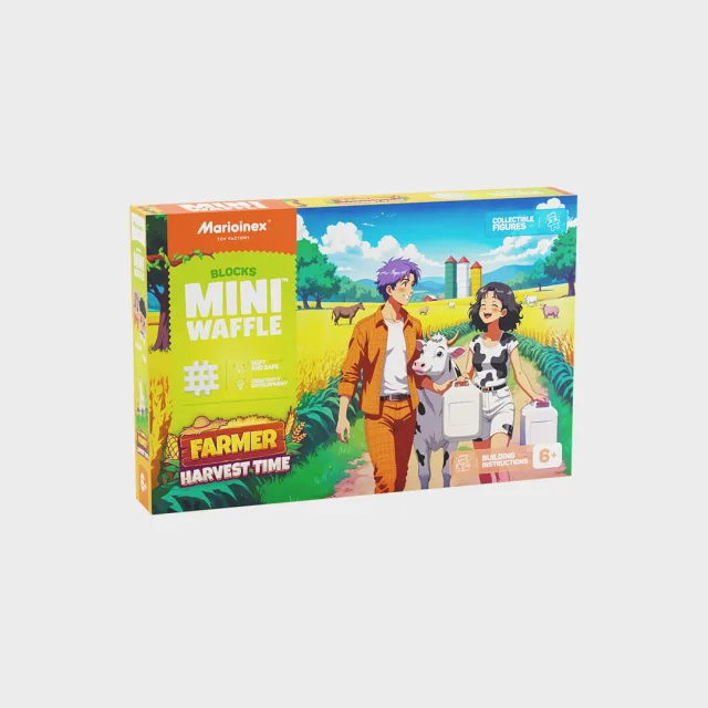 Marioinex Mini Waffle Farmer „Saagikoristus“ vahvelklotsid, 100 osa – pilt 2