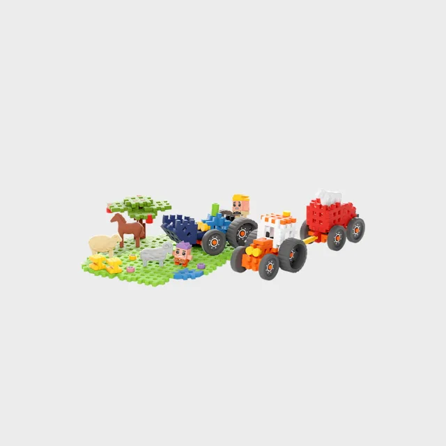 Marioinex Mini Waffle Farmer „Traktorid ja imeline karjamaa“ vahvelklotsid, 110 osa – pilt 4