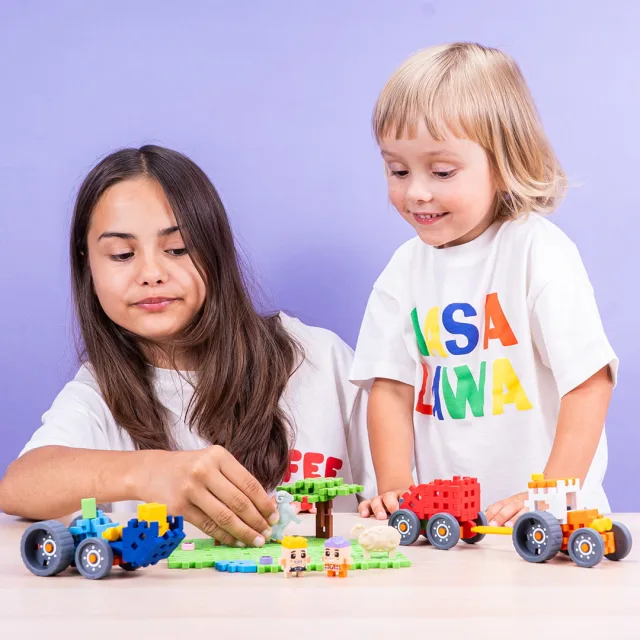 Marioinex Mini Waffle Farmer „Traktorid ja imeline karjamaa“ vahvelklotsid, 110 osa – pilt 8