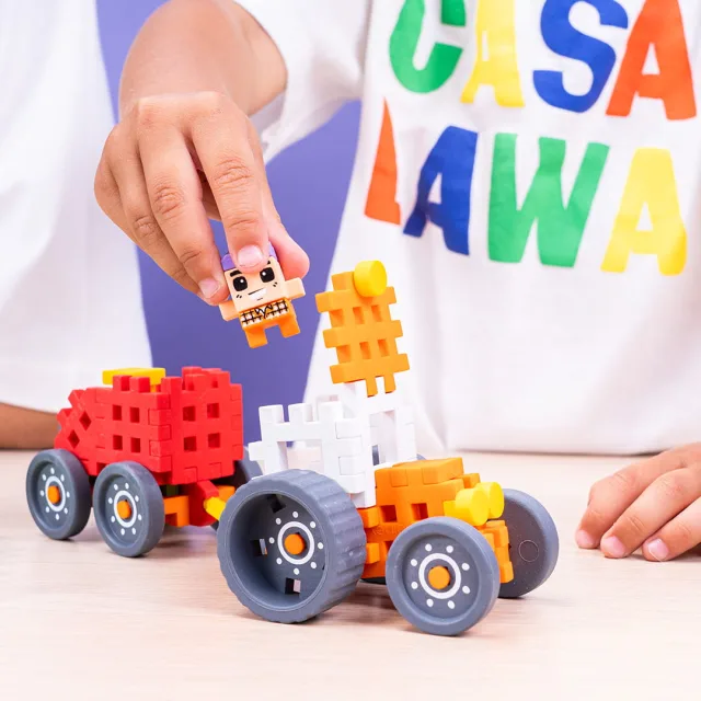 Marioinex Mini Waffle Farmer „Traktorid ja imeline karjamaa“ vahvelklotsid, 110 osa – pilt 7
