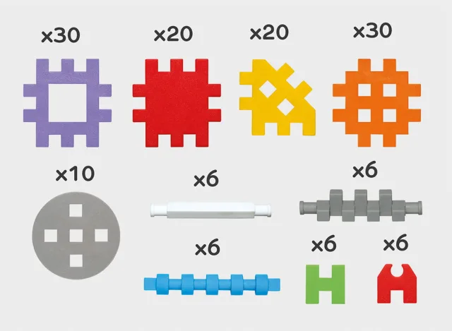 Marioinex Mini Waffle Konstruktor vahvelklotsid, 140 osa – pilt 3