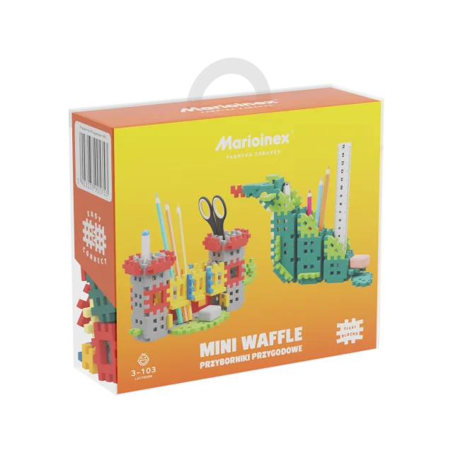 Marioinex Mini vahvelklotsid pliiatsitops „Seiklus“, 140 osa