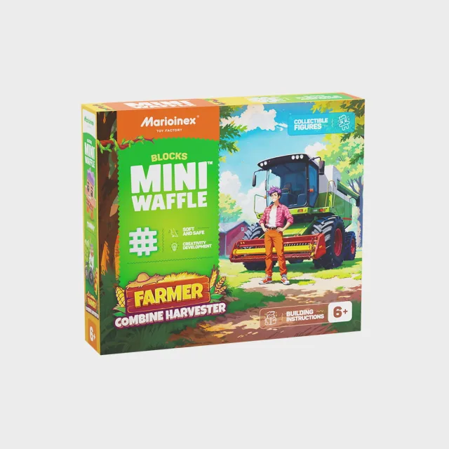 Marioinex Mini Waffle Farmer „Kombain” vahvelklotsid, 50 osa – pilt 2