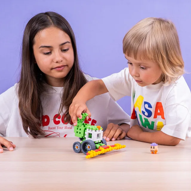 Marioinex Mini Waffle Farmer „Kombain” vahvelklotsid, 50 osa – pilt 6