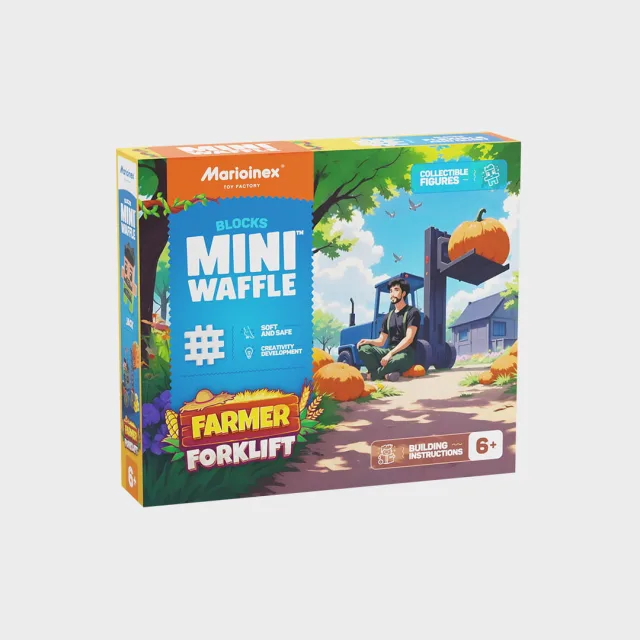 Marioinex Mini Waffle Farmer „Kahveltõstuk” vahvelklotsid, 50 osa – pilt 2