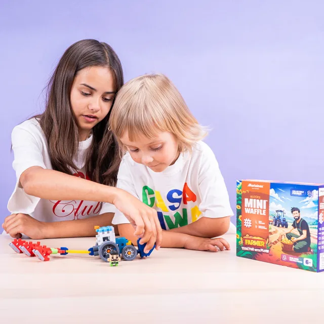 Marioinex Mini Waffle Farmer „Traktor adraga“ klotsid, 50 osa – pilt 7