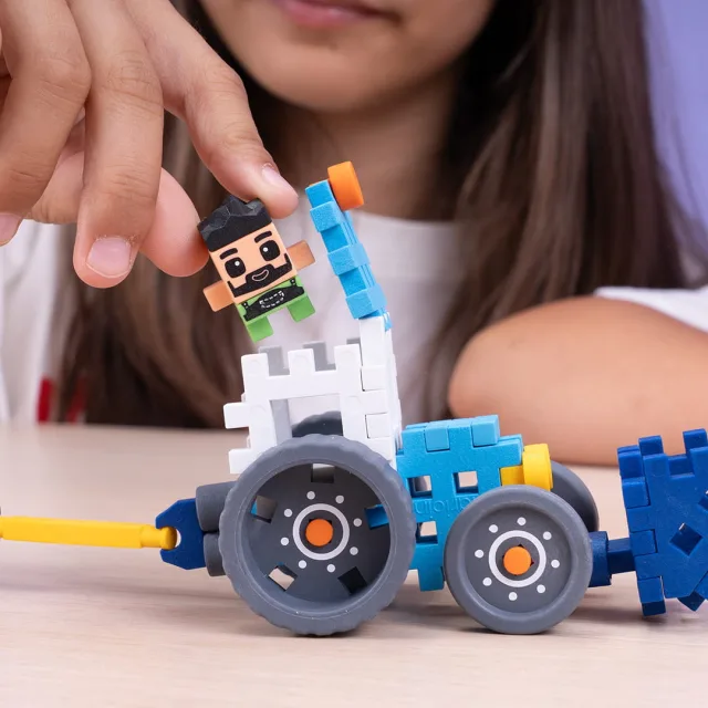 Marioinex Mini Waffle Farmer „Traktor adraga“ klotsid, 50 osa – pilt 8