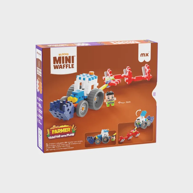 Marioinex Mini Waffle Farmer „Traktor adraga“ klotsid, 50 osa