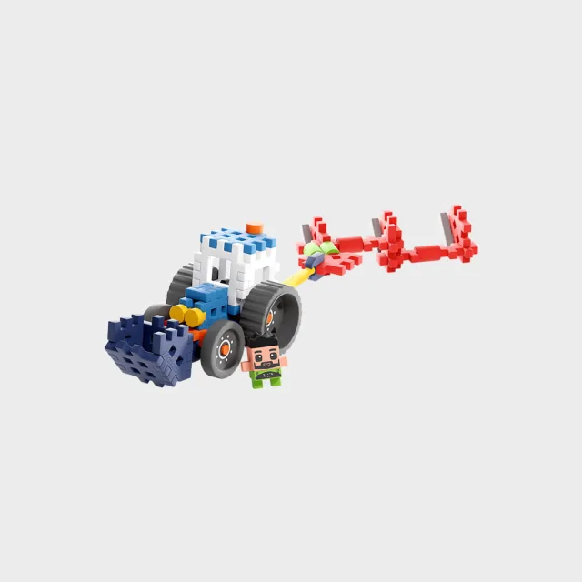 Marioinex Mini Waffle Farmer „Traktor adraga“ klotsid, 50 osa – pilt 3