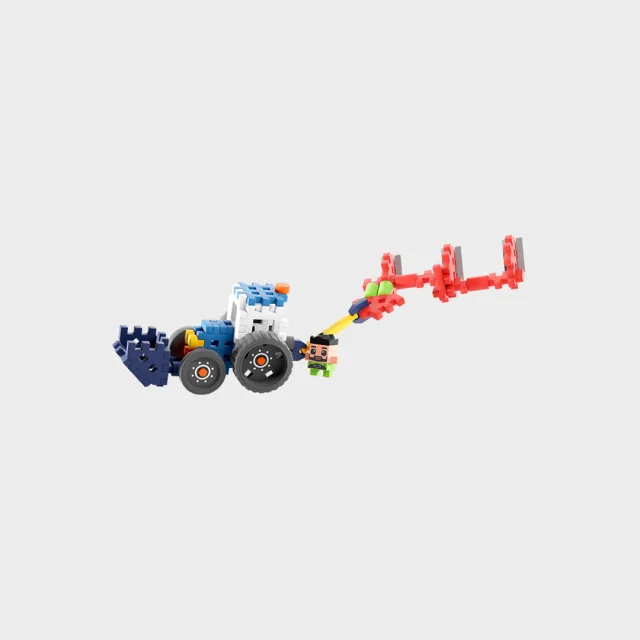 Marioinex Mini Waffle Farmer „Traktor adraga“ klotsid, 50 osa – pilt 4