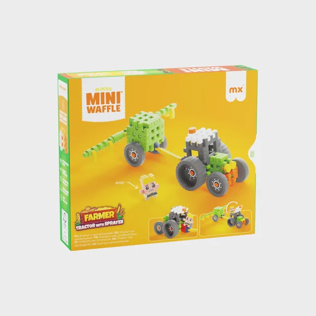 Marioinex Mini Waffle Farmer „Traktor pihustiga“ klotsid, 50 osa