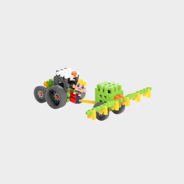 Marioinex Mini Waffle Farmer „Traktor pihustiga“ klotsid, 50 osa – pilt 4