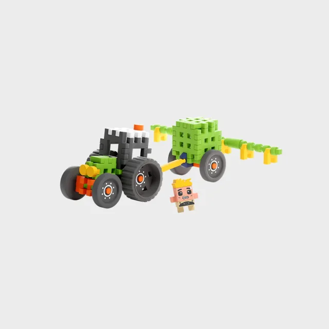 Marioinex Mini Waffle Farmer „Traktor pihustiga“ klotsid, 50 osa – pilt 3