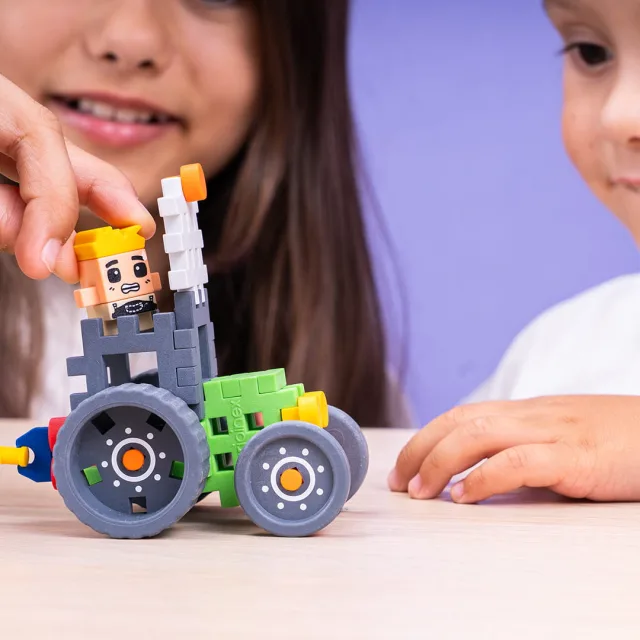 Marioinex Mini Waffle Farmer „Traktor pihustiga“ klotsid, 50 osa – pilt 8