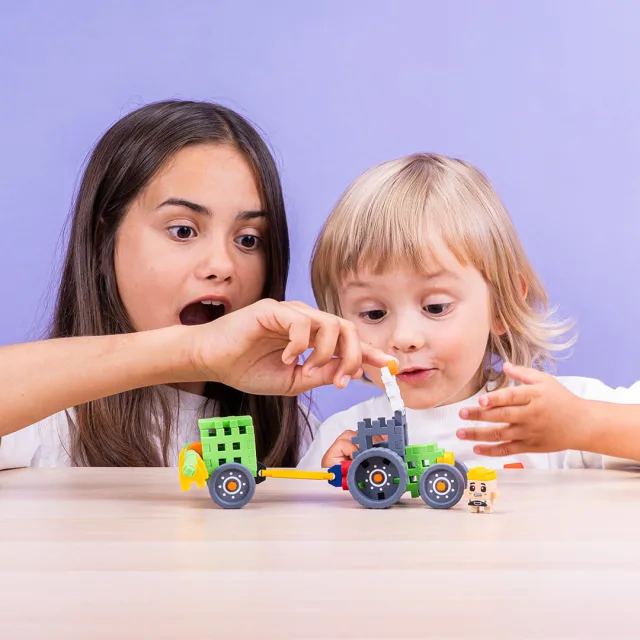 Marioinex Mini Waffle Farmer „Traktor pihustiga“ klotsid, 50 osa – pilt 7