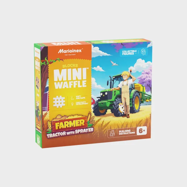 Marioinex Mini Waffle Farmer „Traktor pihustiga“ klotsid, 50 osa – pilt 2