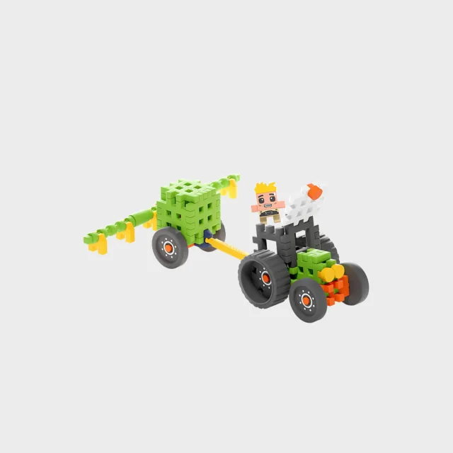 Marioinex Mini Waffle Farmer „Traktor pihustiga“ klotsid, 50 osa – pilt 5