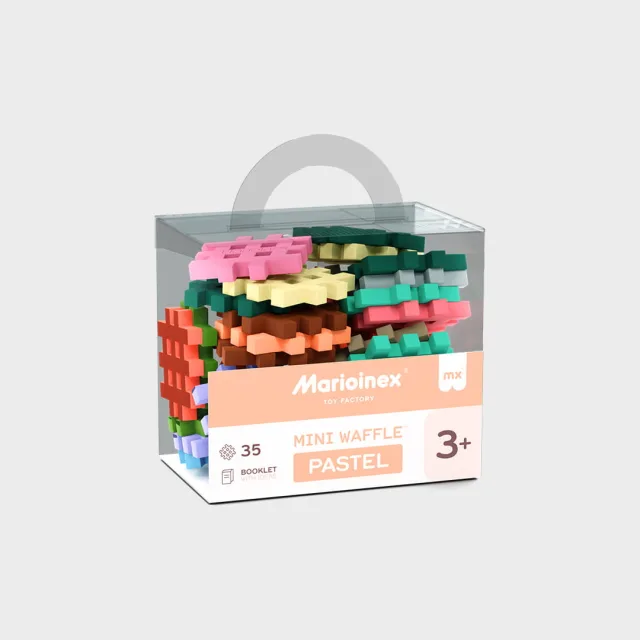 Marioinex Mini Waffle Pastel vahvelklotsid, 35 osa