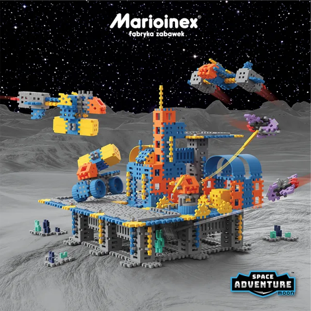 Marioinex Mini Waffle "Space Base Set" vahvelklotsid, 618 osa – pilt 12