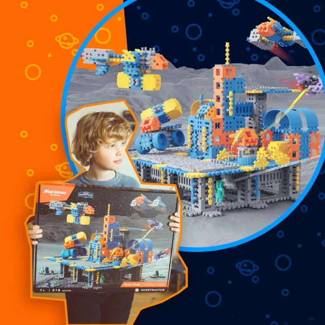 Marioinex Mini Waffle "Space Base Set" vahvelklotsid, 618 osa – pilt 13
