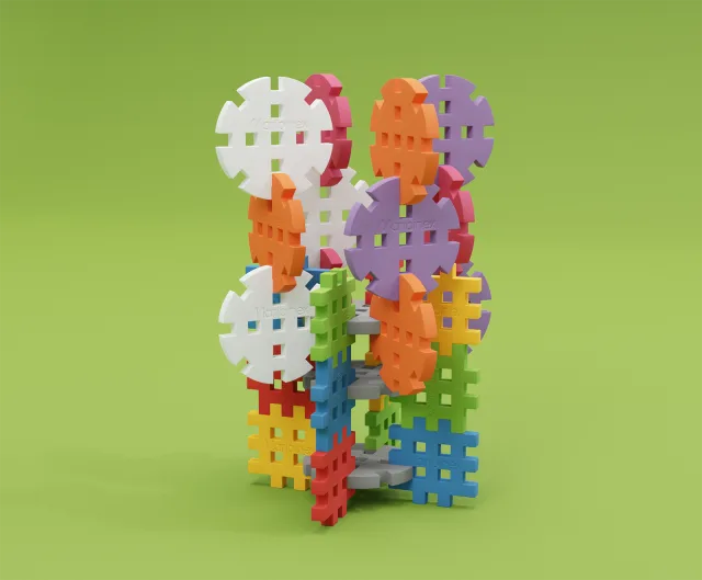 Marioinex Midi Waffle vahvelklotsid „Ehitusrattad“, 120 osa – pilt 3